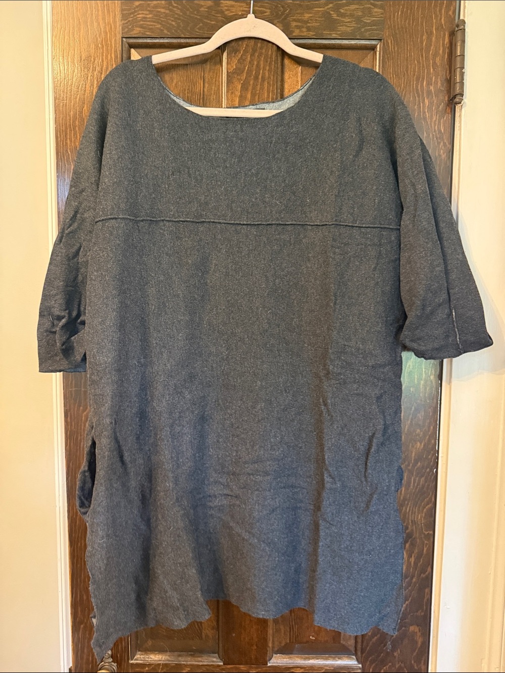 Tahari Slate Gray Tunic Top